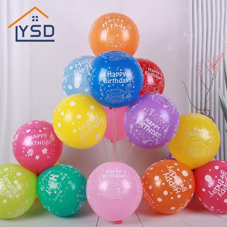 Balões de látex impressos de feliz aniversário