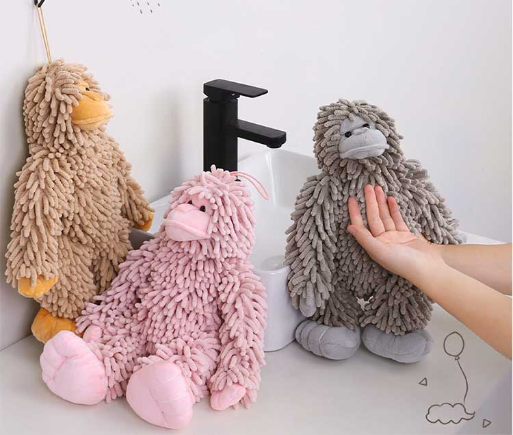 Gorilla Plush Toy Hand Towel