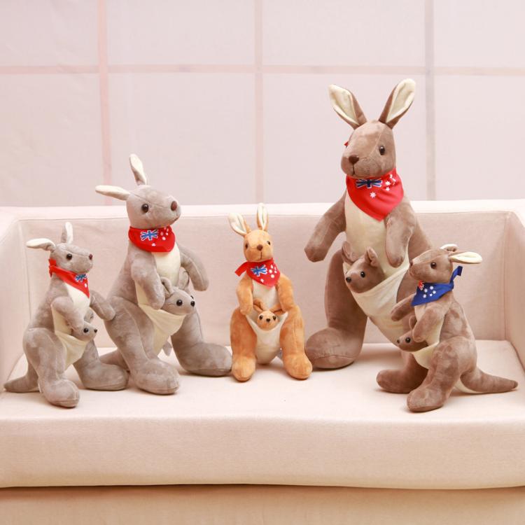 Brinquedo de pelúcia canguru com Joey