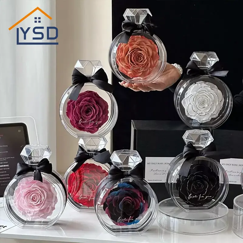 Frasco de perfume de flores preservadas